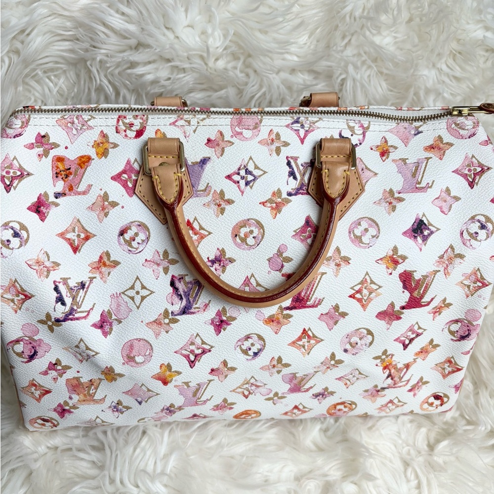 β¨π¦ Louis Vuitton π¦β¨ Speedy 35 Richard Prince Aquarelle Watercolor - Picture 6 of 16